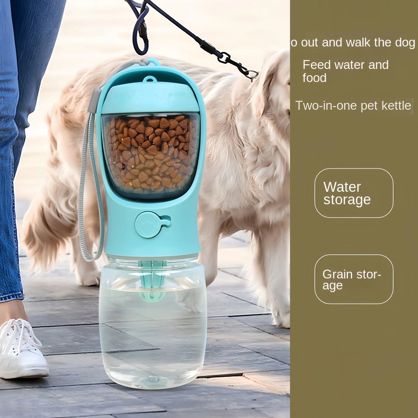 Water Bottle with Food storage For Pets